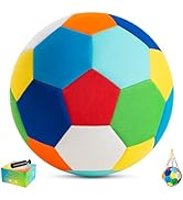INPODAK Indoor Soccer Ball Size 4 for Kids, Soft Silent Soccer Ball for Inside House, with Pump a...