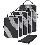 BAGSMART Compression Packing Cubes for Travel, 6 Set Travel Packing Cubes for Suitcases, Compress...