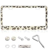 Leopard License Plate Frames for Women,2026 New Bling License Plate Hold with Rhinestone Decorati...