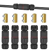 Linkstyle 5PCS IP68 Waterproof Junction Box, Electrical Cable Wire Connectors, with 10-13 AWG 60A...