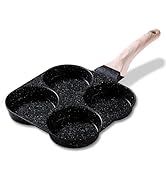 CAROTE Egg Pan Omelette Pan, 4-Cup Nonstick Granite Omelette Skillet - Pancake Pan and Healthy Eg...