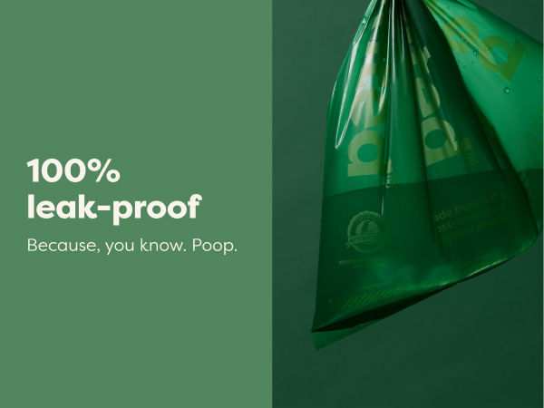 Biodegradable and compostable pet waste bags made with 65 percent certified recycled plastic