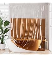 AmazerBath 100% EVA Shower Curtain Liner, 72 x 72 Inches Heavy Duty Shower Curtain and Liner 2-in...