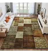 Tepook Modern Area Rug for Living Room, 6x9 Geometric Large Rugs for Bedroom, Washable Patchwork ...
