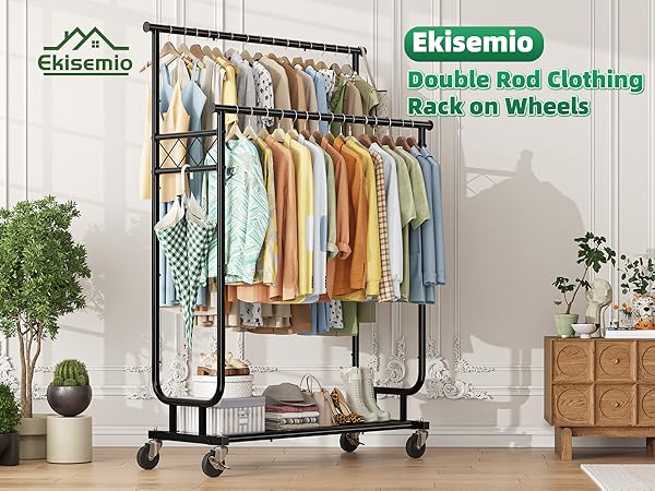 double rod clothes rack