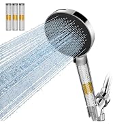 SR SUN RISE NSF Certified Filtered Shower Head 9-Spray Setting with Handheld for Hard Water to Re...