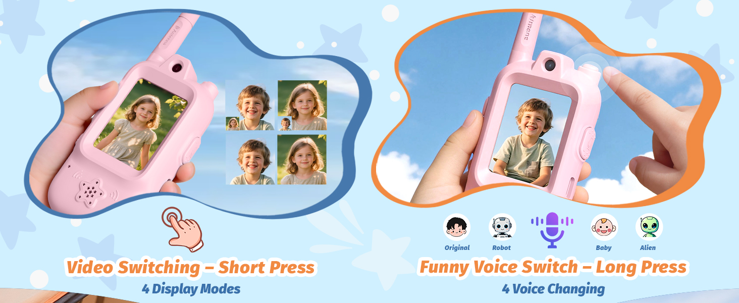 kids walkie talkies with voice changer modes monster alien robot original sound