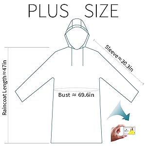 travel rain ponchos for adults packable plus size