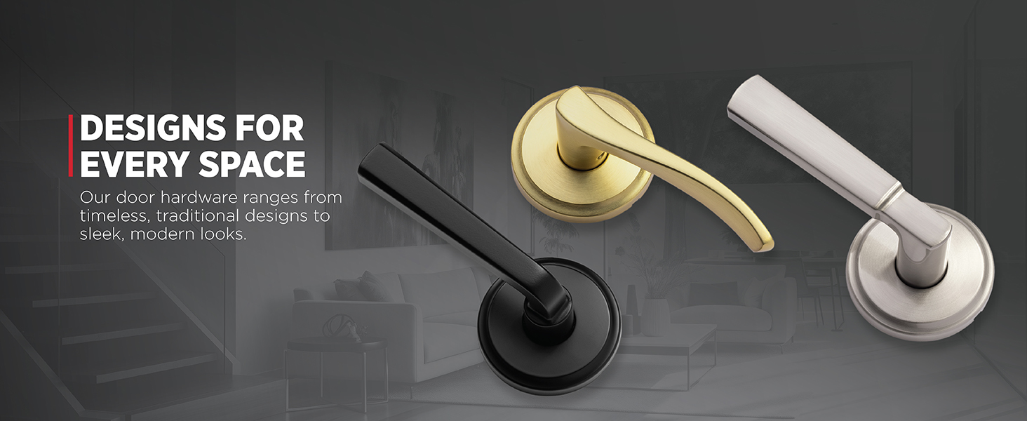 Our door hardware ranges from timeless, traditional designs to sleek, modern looks.