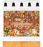 Mocsicka 7x5ft Fall Harvest Maple Leaves Turkey Thanksgiving Banner Photo Booth Props