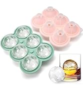 VVAYHUA Whiskey Ice Ball Maker, 2 Pack Silicone Ice Cube Tray with Lid, 1.8'' Large Sphere Ice Cu...