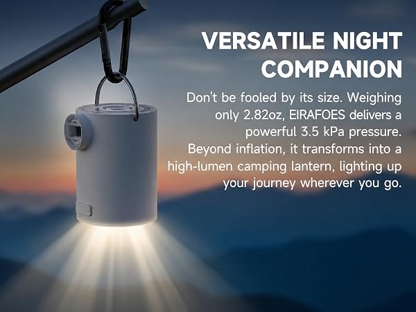 Mini air pump versatile night companion mobile