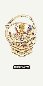 ROKR 3D Wooden Puzzles for Adults Mechanical Clock Kits-Zodiac Clock, DIY Clock Model Building Kits ...