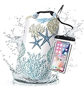 Waterproof Dry Bag,Roll Top Nautical Coastal Ocean Beach Seashell Starfish Waterproof Backpack 5L...