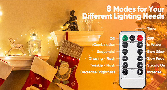 Twinkle Lights with Remote and Timer LED Copper Wire String Lights