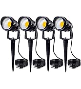 SUNVIE 120V Spot Lights Outdoor LED Landscape Lighting 12W AC Spotlights for Yard Waterproof Land...