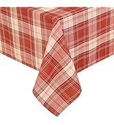 Hiasan Buffalo Plaid Table Cloth Rectangle 60 x 120 Inch - Wrinkle and Stain Resistant Waterproof...