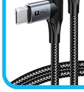 Right Angle USB C to USB C Cable 1FT [2Pack], 60W 90 Degree USB Type C Cable for Car, Android Aut...