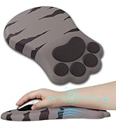 L-SPOUTTO Ergonomic Mouse Pad with Wrist Rest,Cute Cat Paw Mousepad Wrist Support,Comfortable Mas...