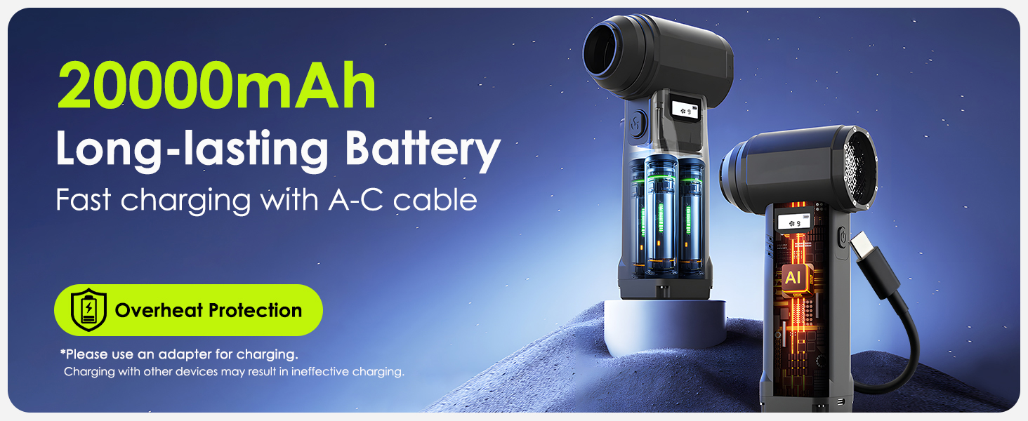 high-capacity rechargeable battery is capable of providing extended cordless use