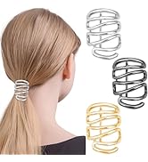 3 Pcs 1.6Inch Ponytail Holder Hair Clips Metal High Ponytail Cuff Hair Barrettes Decorative Stron...