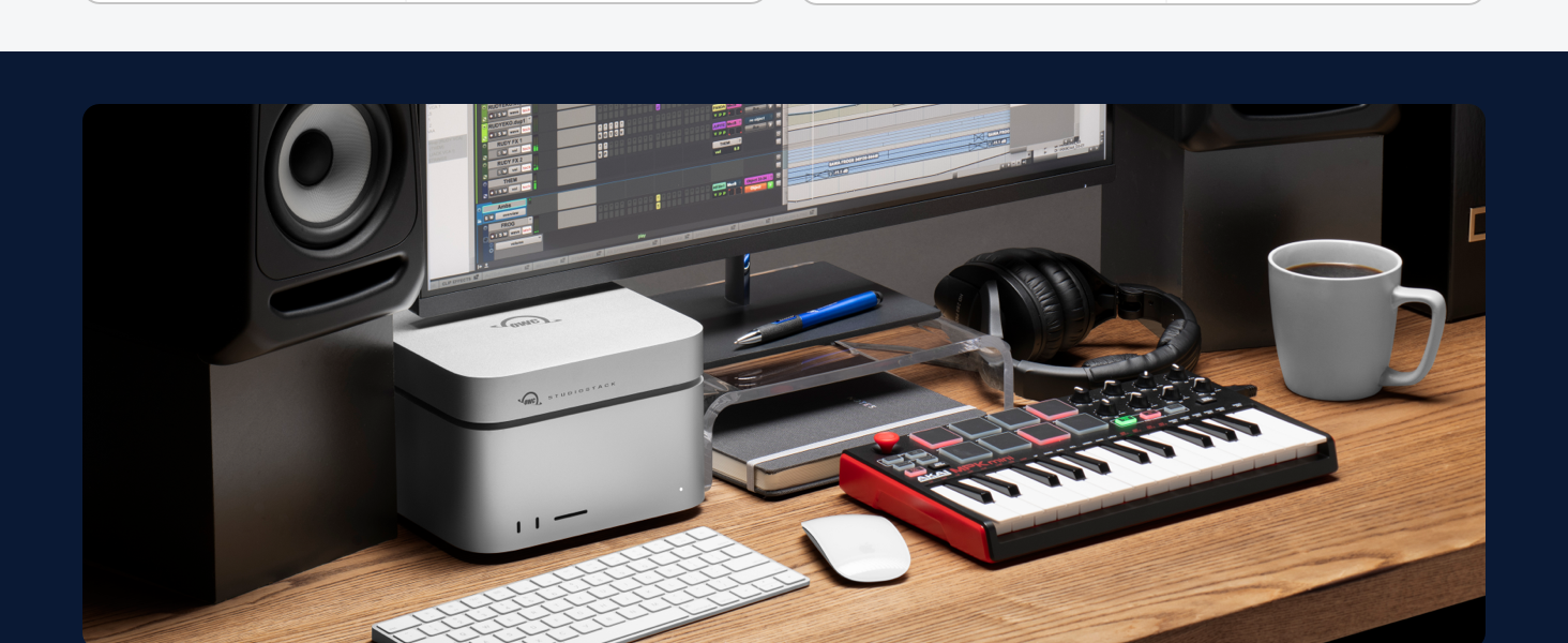 Mac External Storage mini Studio stackable SSD Hard Drive TB5 Thunderbolt 3 4 5 USB-C