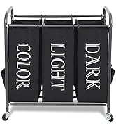 STORAGE MANIAC Laundry Sorter, Laundry Divider with Side Pockets, Multi Laundry Separator Hamper ...