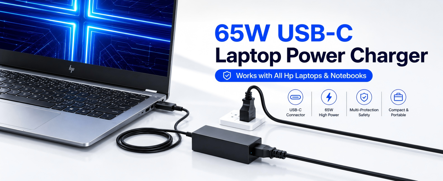 Universal 65W USB C Laptop Charger
