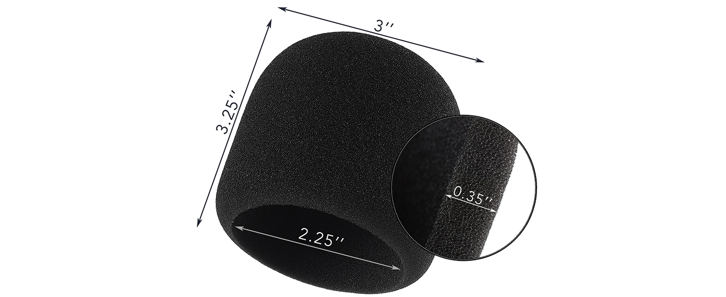 Blue Yeti Windscreen Foam - Dimensions