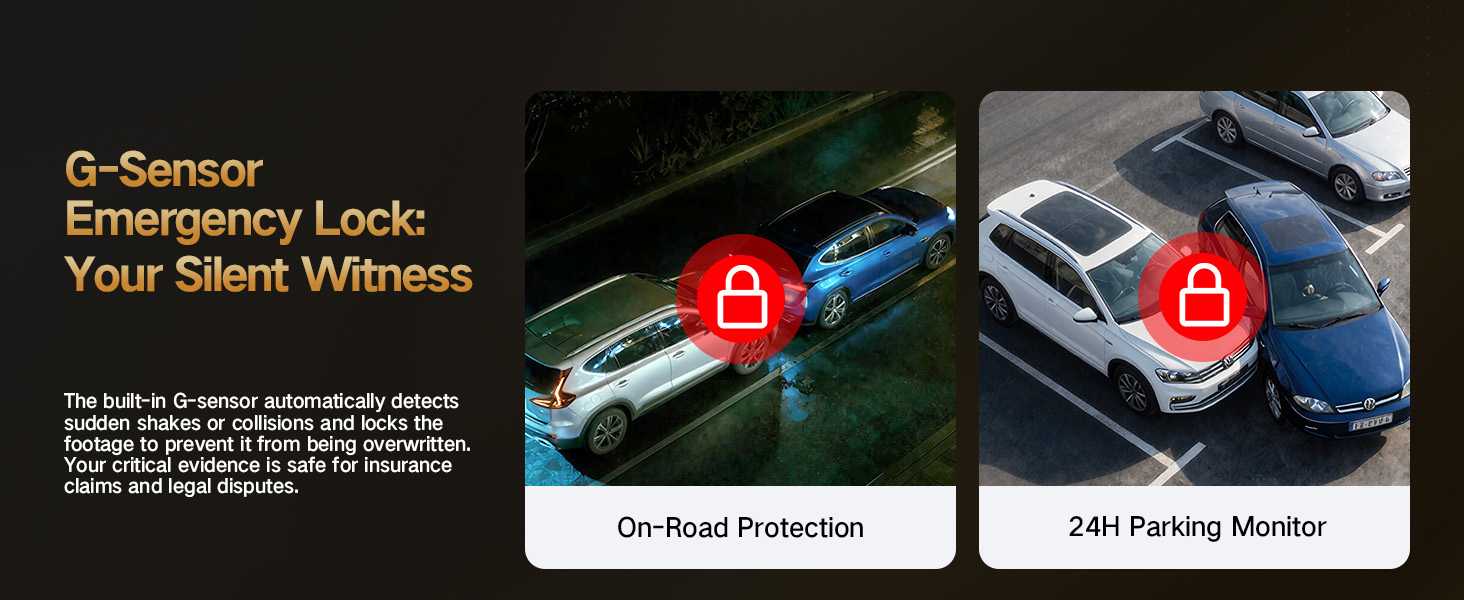 4K Dash Cam Front and Rear Inside, 3-Channel Cars Camera Dash