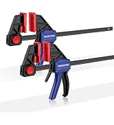 WORKPRO 12” Bar Clamps for Woodworking, Medium Duty 300lbs One-Handed Clamp/Spreader, Quick-Clamp...