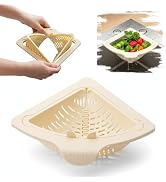 Magnetic Drainage &amp; Filter Basket, Triangular Sink Strainer with Twist-Open Bottom, Kitchen Sink ...