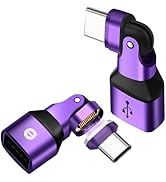 EndlesShine USB C to A Magnetic Adapter 2 Pack 16 PIN 180° L-Type USB 2.0 480MBPS OTG Port Replac...