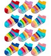 Aroveea Non Slip Grip Ankle Baby Socks 12 Pack for Toddler Boys and Girls Kids,Infant Cute Cotton...