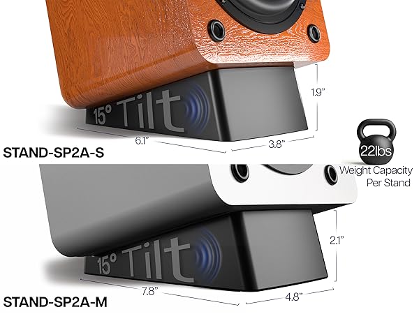 desktop speaker stands wedge angled audio riser anti vibration pad bookshelf speaker base tilt