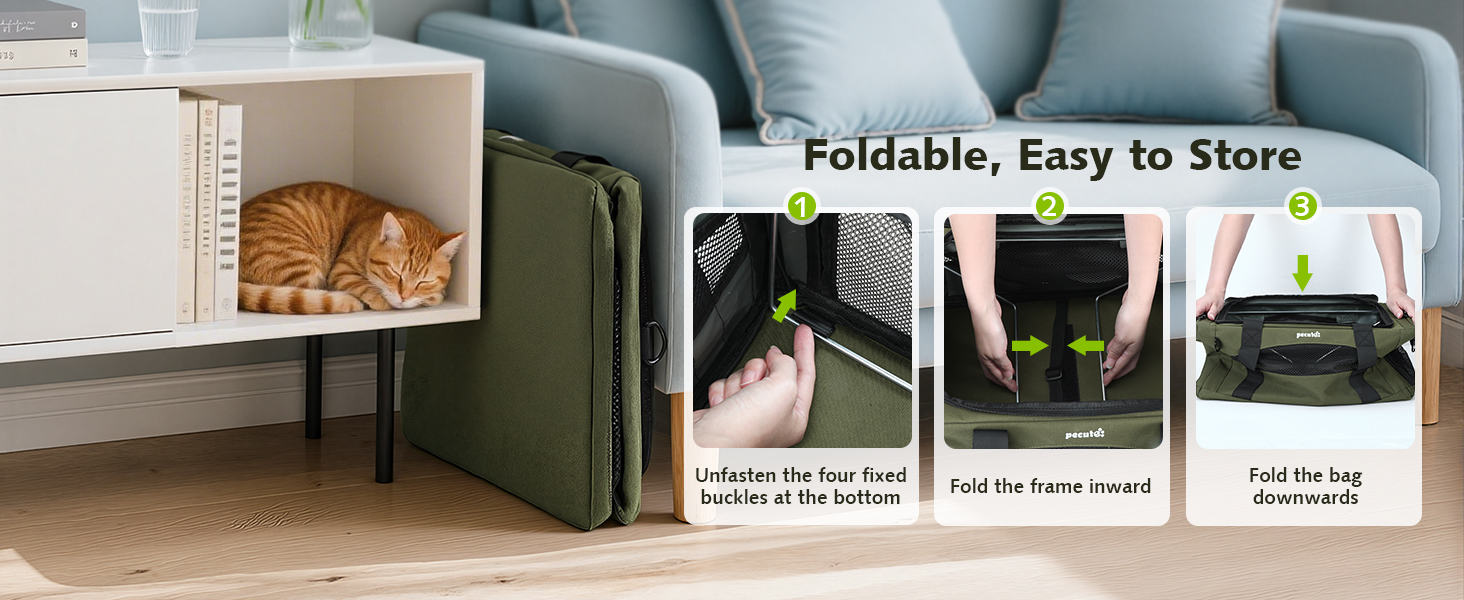 Pecute Expandable Pet Carrier Airline Approved Dog Cat Carrier