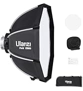 ULANZI 23.6"/60cm Parabolic Softbox Quick Release Bowens Mount, DS60 Fast-Setup Photography Camer...