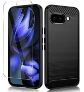 Orzero (2 in 1) Phone Case Compatible for Google Pixel 9a, with 1 Pack Tempered Glass Screen Prot...