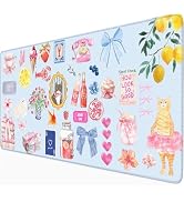 Nasdalgias Cute Blue Desk Mat Retro Vintage Large XXL Mouse Pad Desk Pad Mat Aesthetic Desk Decor...