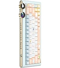 F75 Mechanical Keyboard, 75% Hot Swappable Gasket Structure Tri-Mode Gaming Keyboard, 81 Keys RGB Bl...
