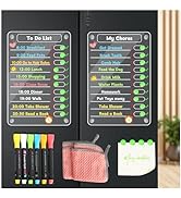 Acrylic Magnetic Erasable Chore Chart for Fridge for Kids, 2 Pack 8"X12" Magnetic Calendar Dry Er...