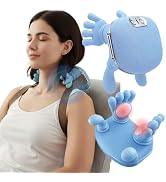 LIVINGPRO Neck &amp; Shoulder Massager with Heat, Deep Tissue Shiats with Bionic Palm 4D Kneading, Si...