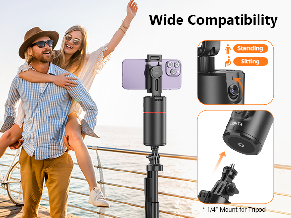 360° Rotation Face Body Phone Tracking Tripod Smart Shooting Camera Mount