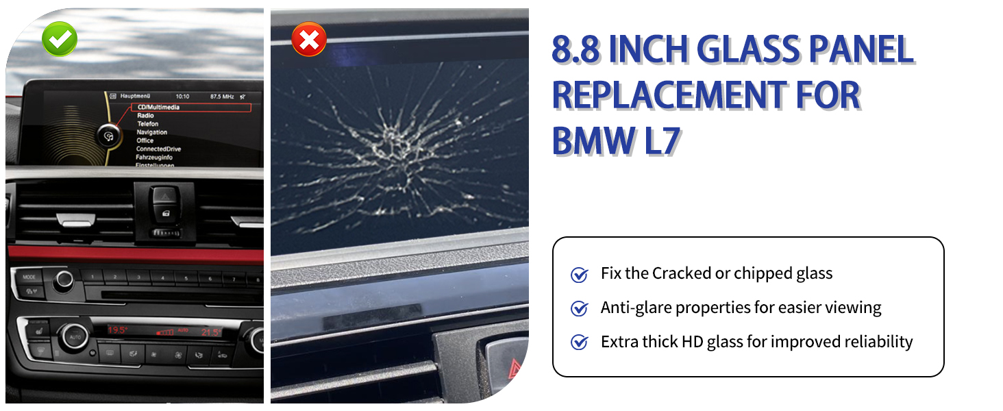 BMW L7 CID High digitizer screen OEM Navigation System Radio Screen with Polarized Film Sheets