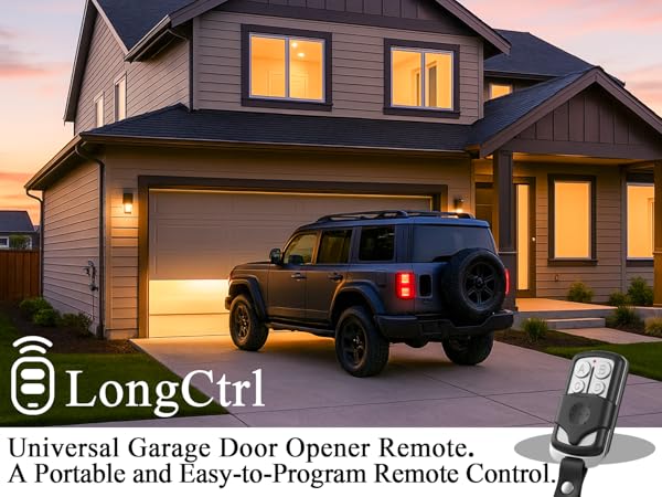 LongCtrl Garage Opener Remote: Compatible with LiftMaster, Chamberlain, and Craftsman openers.
