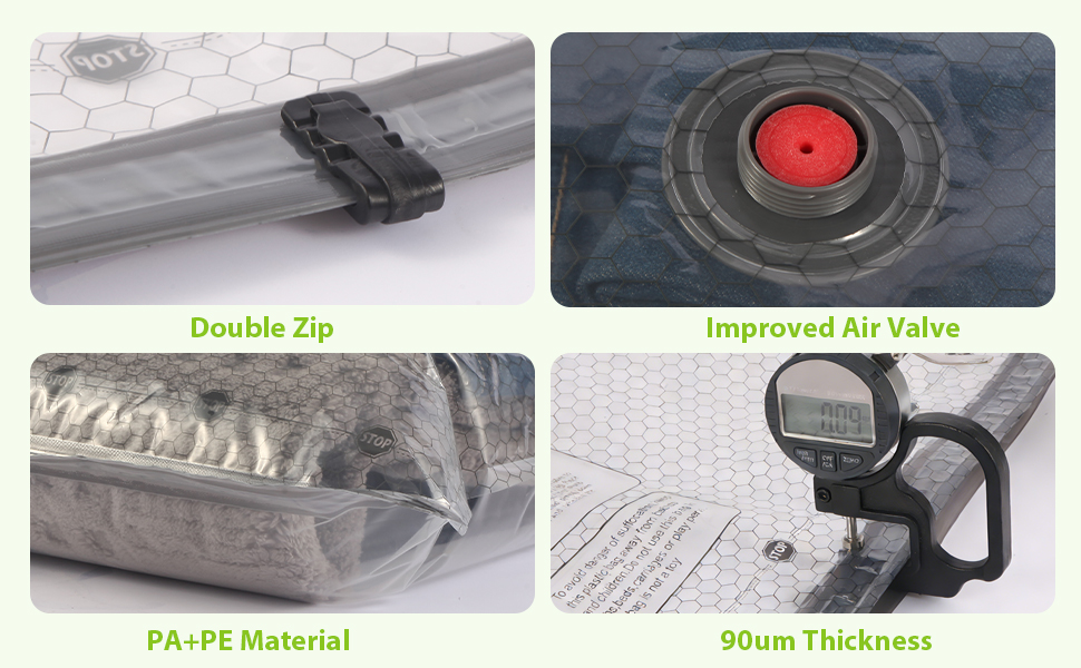 Vacbird Vacuum Bags for Travel with Rechargeable air Pump