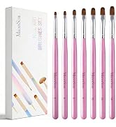 MelodySusie Gel Nail Brush 7Pcs, Gel Nail Brushes for Builder Gel and Polygel, Clean Up Brush, Fr...