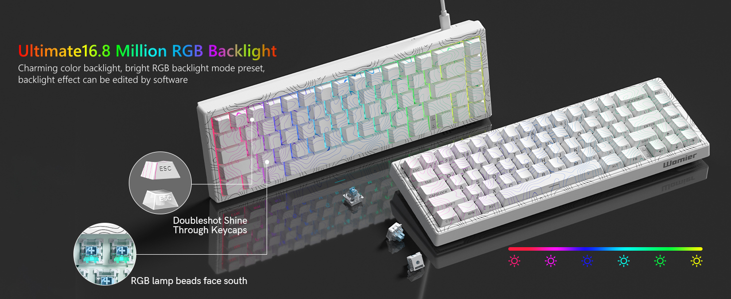 Rapid Trigger Keyboard 60% Percent, Hall Effect Topographic Gaming Keyboard