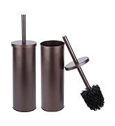 JS Jackson Supplies Sleek Toilet Brush and Holder with Metal Handle - Bronze, Pack of 2