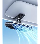 xuenair 2026 Car Clip on Fan for SUV Pickup Truck RV Visors No Blocking, Portable 3000mAh Recharg...